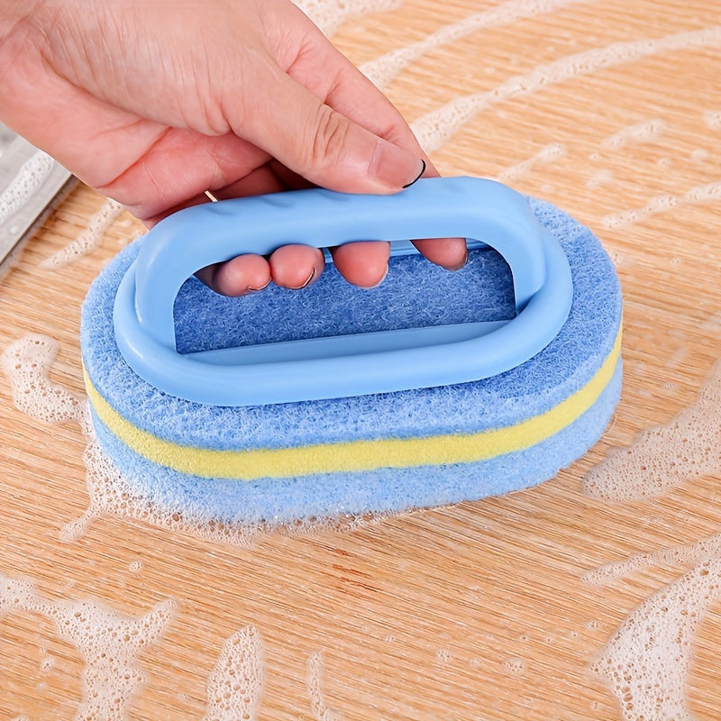 4pcs/2pcs Sponge Eraser Tub and Tile Cleaner with Handle - Powerful Scrubber for Kitchen, Pool, Dishwashing and Cleaning