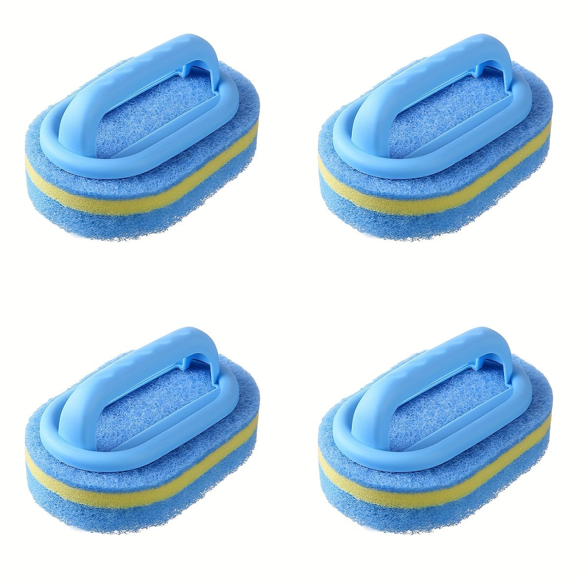 4pcs/2pcs Sponge Eraser Tub and Tile Cleaner with Handle - Powerful Scrubber for Kitchen, Pool, Dishwashing and Cleaning