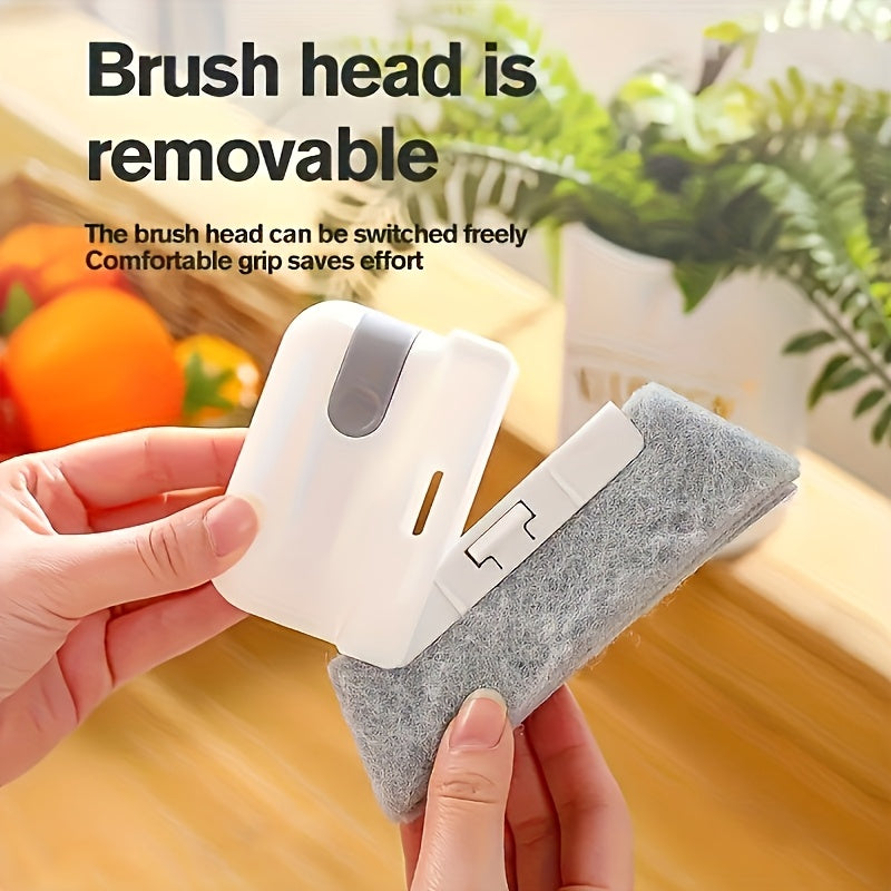 3pcsReplaceable Brush Heads 2-in-1 Window Gap Cleaning Brush Multi-Functional Detachable Brush Heads Suitable for Door and Window Gap Cleaning