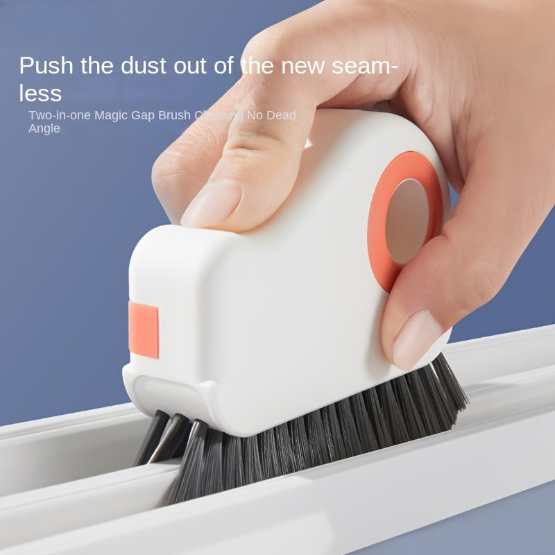 2pcs set| Window Track Cleaning Brush - Detachable Door & Window Sill Scrubber, Glass Corner Cleaner, Plastic Uncharged Ledge Gap Cleaner for Living Room, Bedroom, Kitchen, Use, Window Cleaning Brush | Durable Plastic Brush