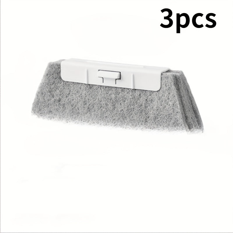 3pcsReplaceable Brush Heads 2-in-1 Window Gap Cleaning Brush Multi-Functional Detachable Brush Heads Suitable for Door and Window Gap Cleaning